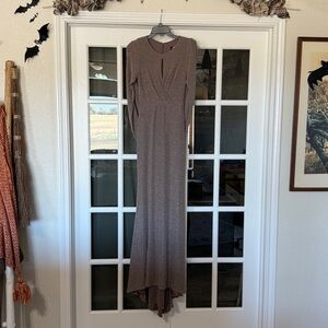 Betsy & Adam Shimmering Taupe Dress
